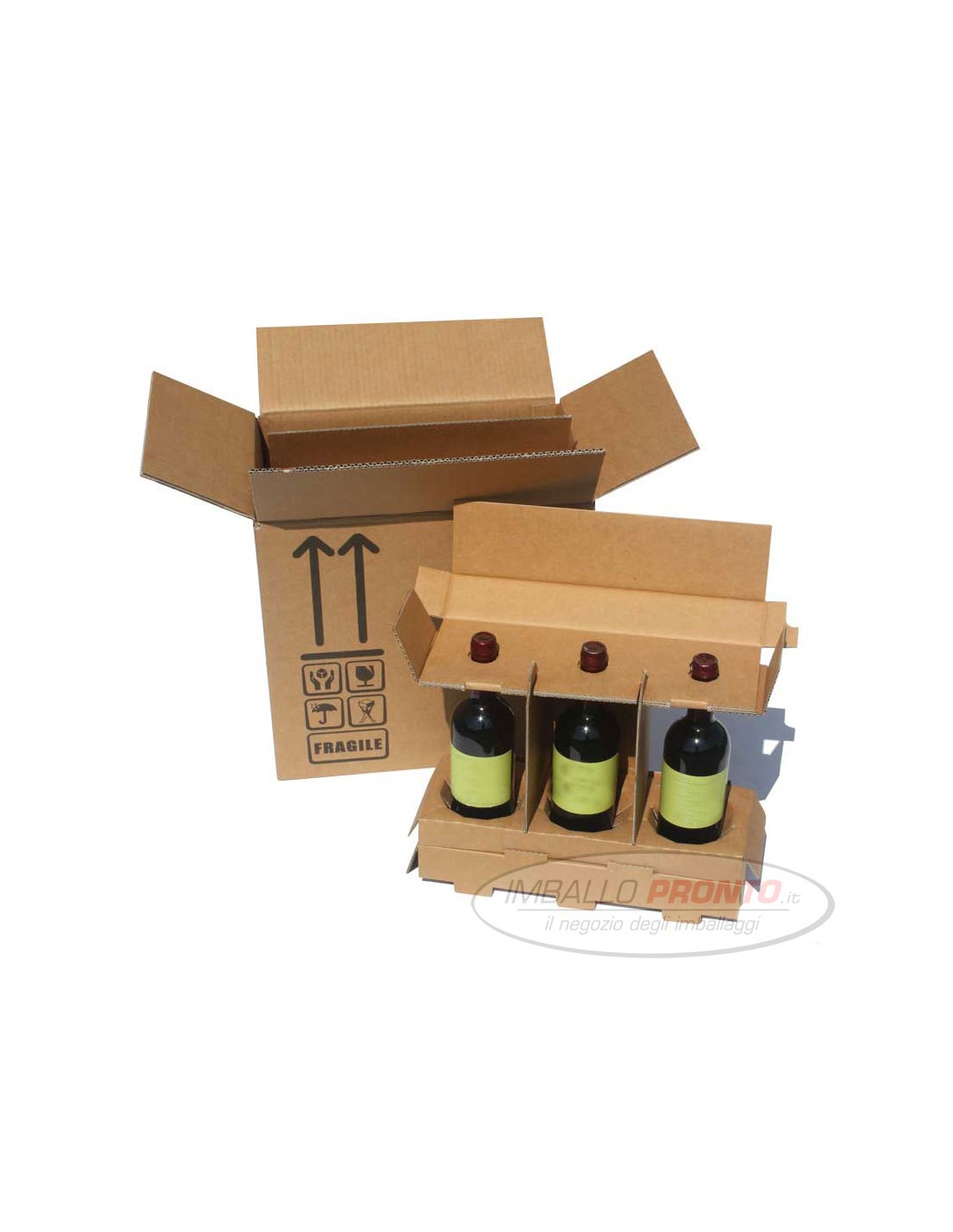 Scatole omologate per spedizione bottiglie: Imballaggio per bottiglie