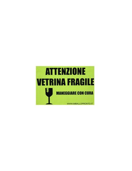 200 adesivi Vetrina Fragile ad alta visibilità fluo